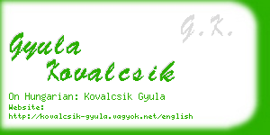 gyula kovalcsik business card